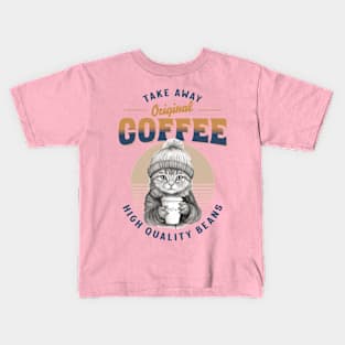 cat and coffee Kids T-Shirt